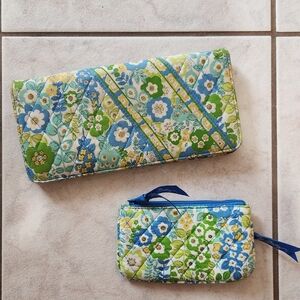 Vera Bradley English Meadow Wallet and Coin Purse Set